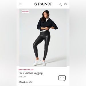 Spanx Faux Leather Legging, S, Petite length